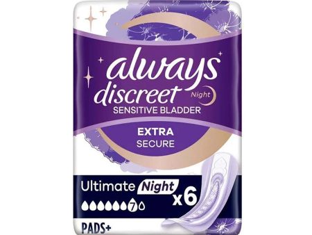 Always Discreet Maxi Night Pads (6 Pack) Online now