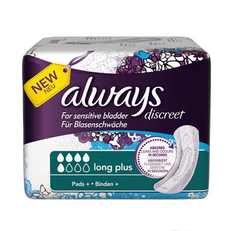 Always Discreet for Sensitive Bladder - Pads +: Long Plus (8 Pack) Hot on Sale