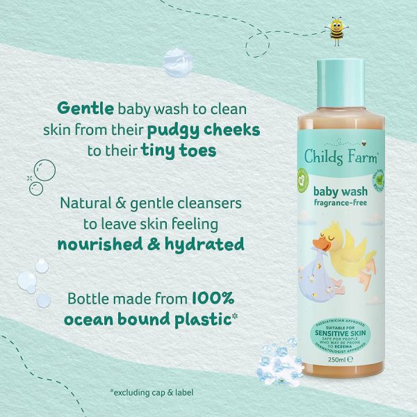 Childs Farm Sensitive Baby Wash: Fragrance Free 250ml Fashion