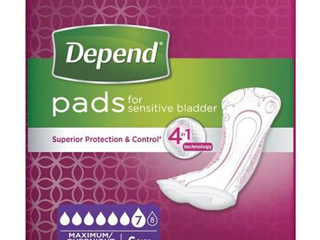 Depend Pads for Sensitive Bladder Maximum Overnight (6 Pack) For Cheap