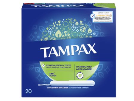 Tampax Cardboard Super Applicator Tampons (20 Pack) Hot on Sale