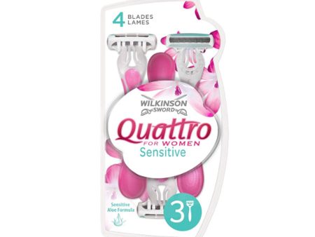 Wilkinson Sword Quattro for Women Sensitive Aloe Formula (3 Razors) on Sale