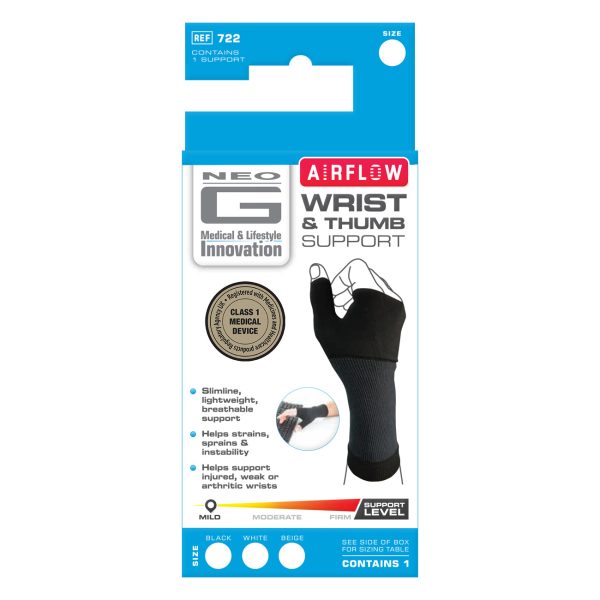 Neo G Airflow Wrist & Thumb Support Black (Large) For Sale