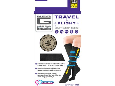 Neo G Travel & Flight Compression Socks Black (Large) Hot on Sale