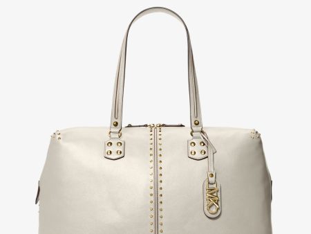 Astor Extra-Large Studded Leather Weekender Bag For Sale