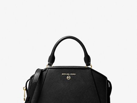 Cleo Small Saffiano Leather Satchel Sale