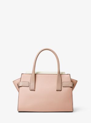 Carmen Small Color-Block Saffiano Leather Belted Satchel For Sale