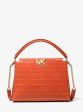 Karlie Medium Crocodile Embossed Leather Satchel Online Hot Sale