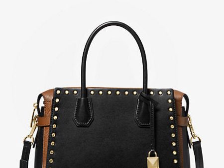 Mercer Medium Studded Leather Belted Satchel Supply