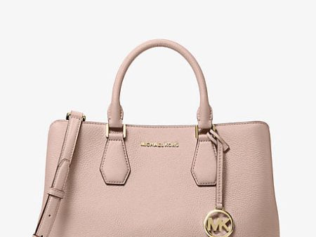 Camille Large Pebbled Leather Satchel For Sale