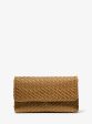 Carole Hand-Woven Leather Foldover Clutch Supply