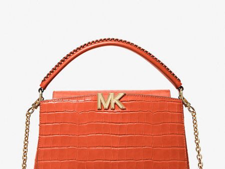 Karlie Medium Crocodile Embossed Leather Satchel Online Hot Sale