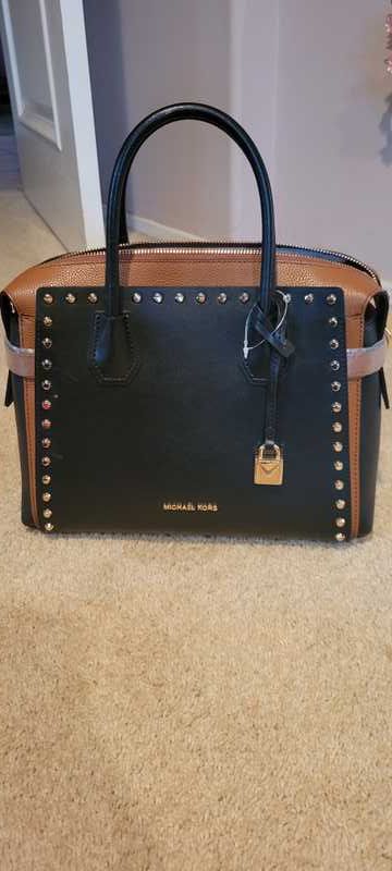 Mercer Medium Studded Leather Belted Satchel Supply