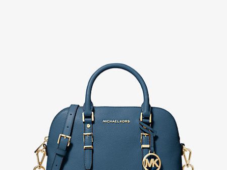 Bedford Legacy Medium Pebbled Leather Dome Satchel Online Hot Sale