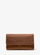 Carole Hand-Woven Leather Foldover Clutch Supply