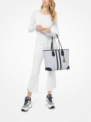 Eva Large Logo Stripe Tote Bag | 55974 Online Hot Sale