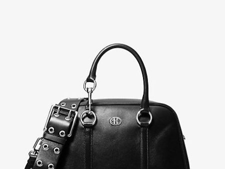 Cindi Medium Calf Leather Bowling Satchel Online Hot Sale