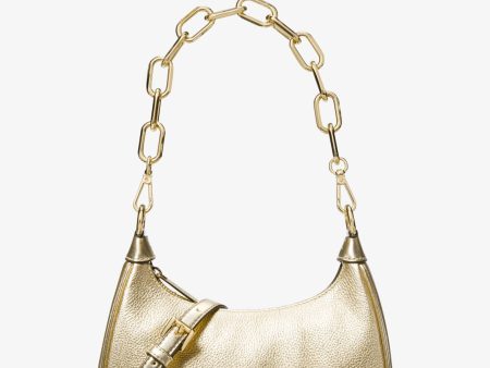 Cora Medium Metallic Leather Shoulder Bag Hot on Sale