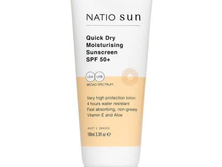 Natio Quick Dry Moisturising Sunscreen SPF 50+ 100ml Supply