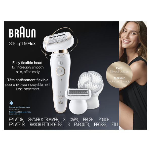 Braun Series 9 Silk-Epil Flex Wet & Dry Epilator WHITE GOLD 9030 Cheap