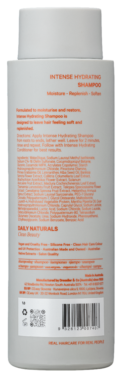 Daily Naturals Clean Beauty Intense Hydrating Shampoo 275ml Online Hot Sale