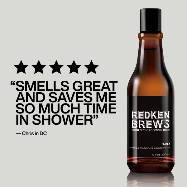 Redken Brews 3-IN-1 Shampoo, Conditioner and Body Wash 300ml Online Hot Sale