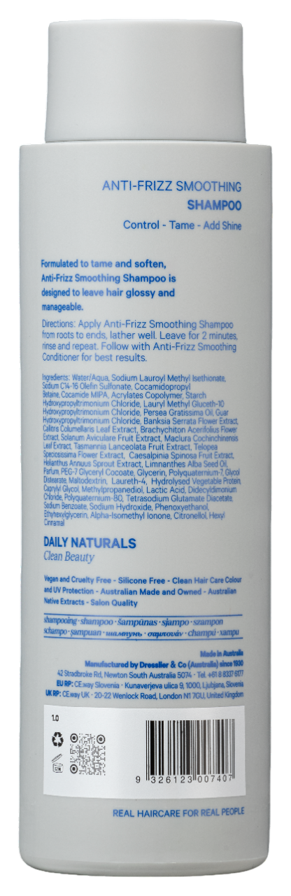 Daily Naturals Clean Beauty Anti-Frizz Smoothing Shampoo 275ml on Sale