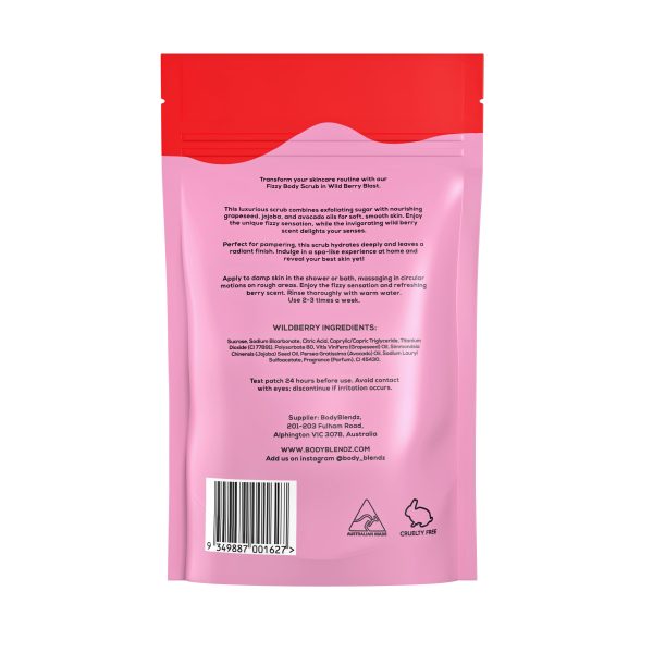 Body Blendz Wild Berry Blast Fizzy Scrub 150g Supply