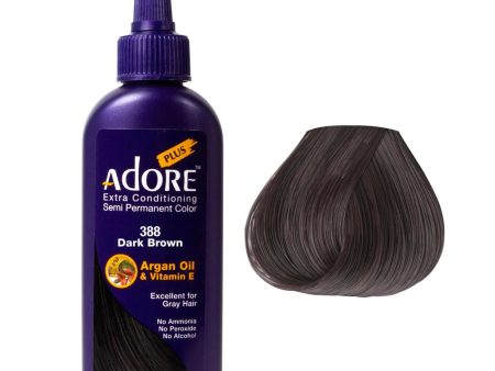 Adore Plus Semi Permanent Hair Colour - Dark Brown 388 100ml Sale