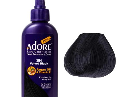 Adore Plus Semi Permanent Hair Colour - Velvet Black 394 100ml Cheap