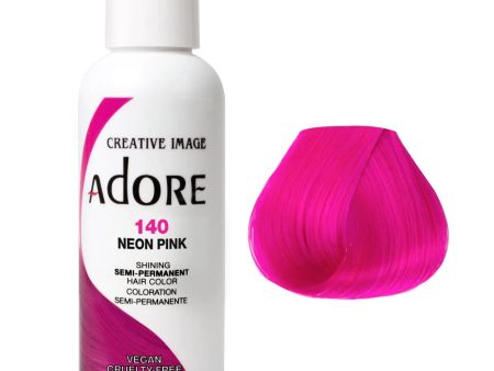 Adore Semi Permanent Hair Colour - Neon Pink 140 118ml Hot on Sale