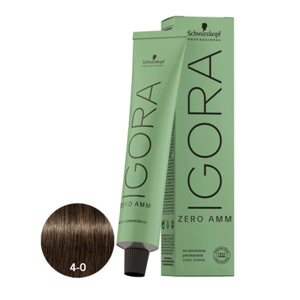 Schwarzkopf Igora Zero Ammonia Color Creme - 4-0 Medium Brown Natural 60ml Fashion