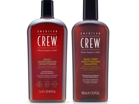 American Crew Daily Moisturizing Shampoo & Conditioner Duo 100ml For Sale