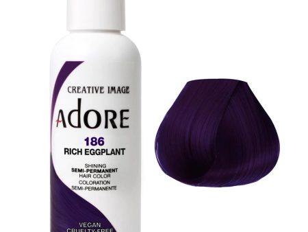 Adore Semi Permanent Hair Colour - Rich Eggplant 186 118ml Online Hot Sale