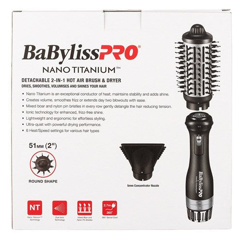 BaBylissPRO Nano Titanium Detachable 2 In 1 Hot Air Brush and Dryer For Cheap