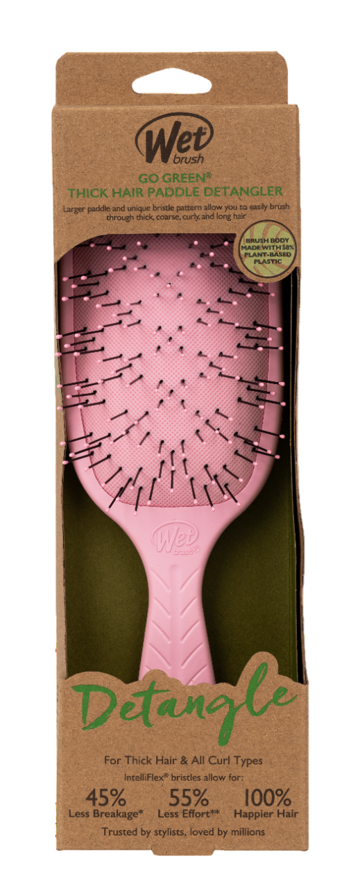 Wet Brush Go Green Thick Hair Paddle - Pink Online now