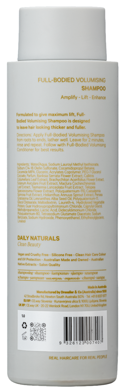 Daily Naturals Clean Beauty Full-Bodied Volumising Shampoo 275ml For Sale