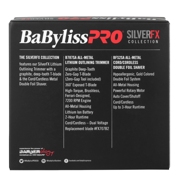 BaBylissPRO Duo Silver Double Foil Shaver and Outliner Trimmer For Discount