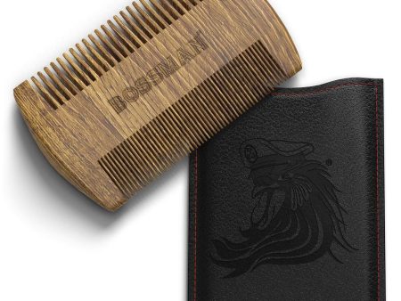 Bossman Pocket Sandalwood Beard and Moustache Comb on Sale