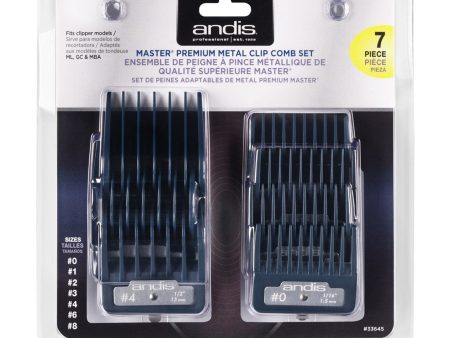 Andis Premium Metal Clip Comb Set 7 pcs - Sizes 0, 1, 2, 3, 4, 6, 8 Online Sale